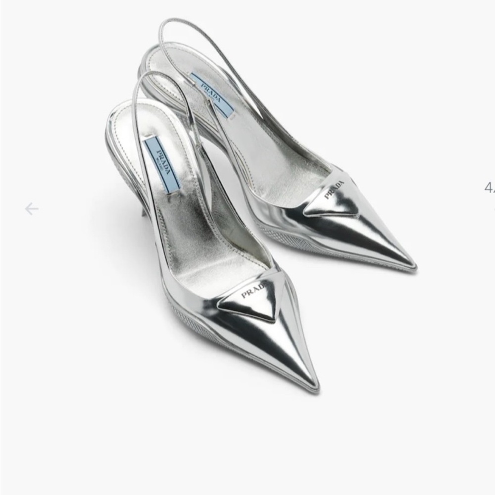 Prada Silver Metallic Stiletto Heels